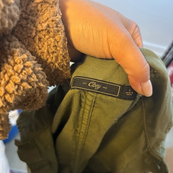 Obey Olive Green Embroidered Utility Romper - Picture 4 of 5